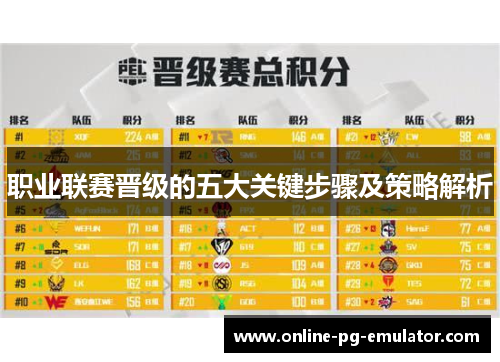 职业联赛晋级的五大关键步骤及策略解析 职业联赛晋级的五大关键步骤及策略解析